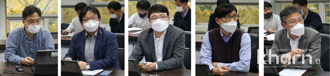 Mech-2030 로드맵 연구 최종발표회에서 정재원 한양대 교수, 김민성 중앙대 교수, 정창호 수원대 교수, 이현진 국민대 교수, 이광호 고려대 교수(좌부터)가 발표하고 있다.
