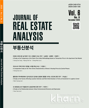학술지'부동산분석' 제6권 제3호 표지.