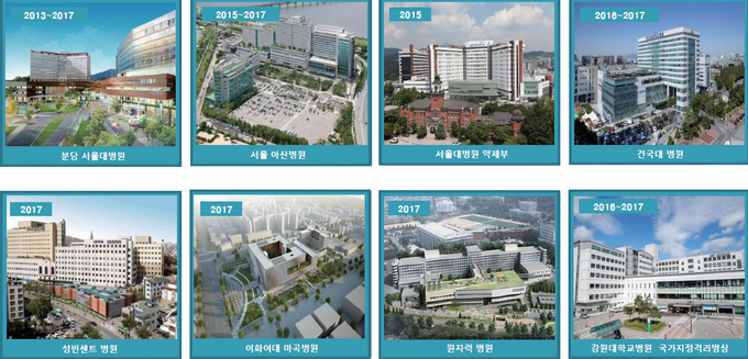 태흥VAV가 참여한 의료시설 주요현장.