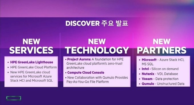 HPE의 온라인 기자간담회가 진행되고 있다.