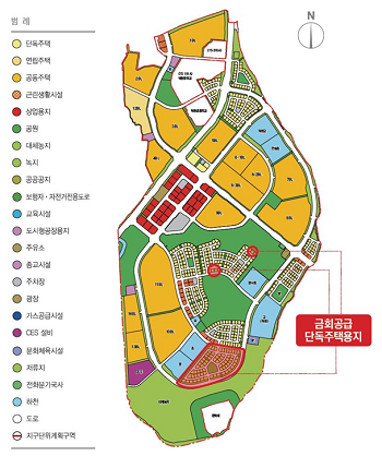양주고읍지구 내 주거전용 단독주택용지 위치도.