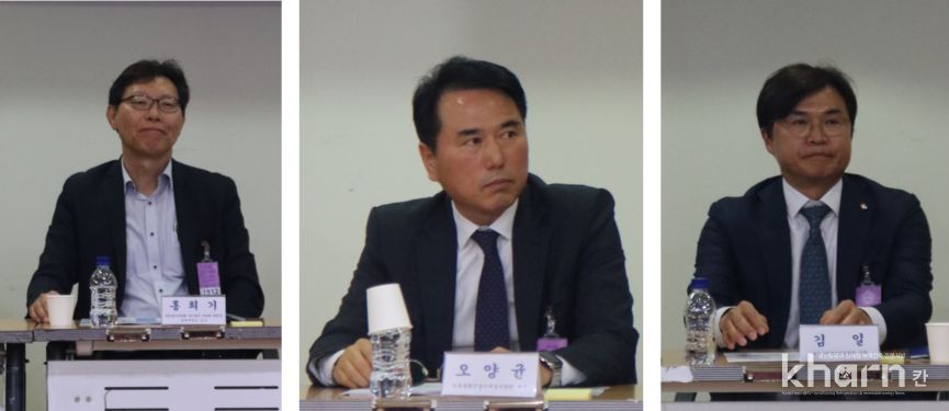 ▲홍희기 교수. ▲오양균 회장 ▲김일 상무