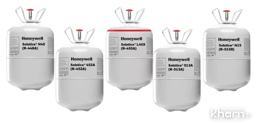 우진테크가 취급하고 있는 Honeywell의 주요 냉매들.