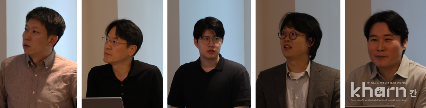 김범주 누리플렉스 부장, 박용국 KETI 이사, 고영준 라온프렌즈 매니저, 유원재 가천대 교수, 송인빈 한국EMS협회 선임연구원.