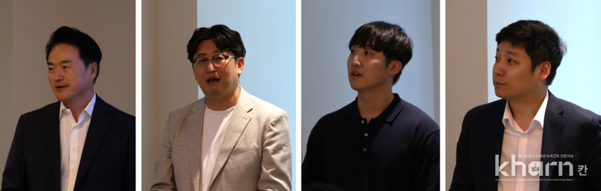 박시삼 앱트뉴로사이언스 CTO, 김용 앱트뉴로사이언스 수석연구원, 정연우 KIST 박사, 배지웅 한양대 조교수(좌부터).