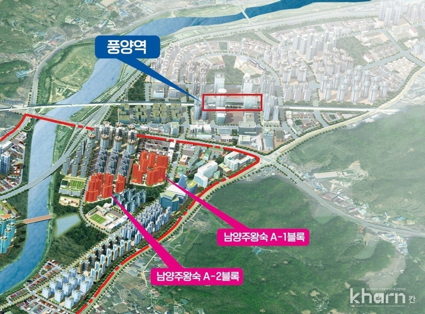 남양주왕숙 A-1·A-2블록 위치 상세도.