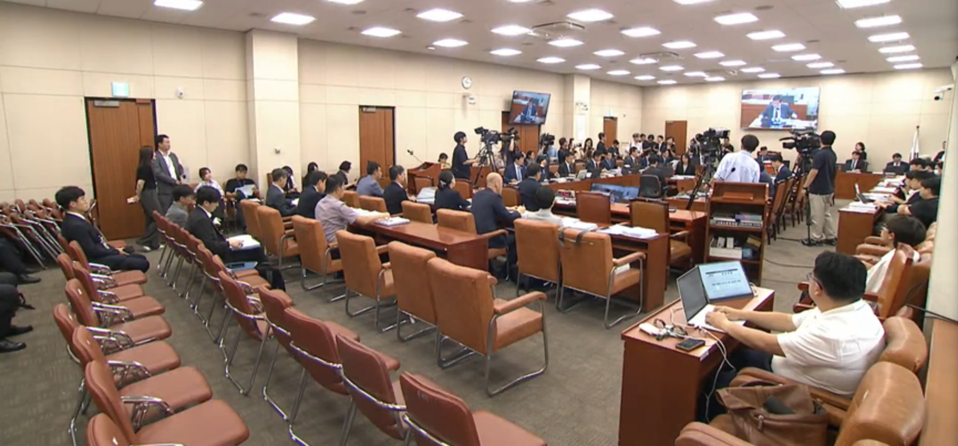 국회에서 지난 7월15일 김성환 당시 환경부장관 후보자에 대한 인사청문회가 진행되고 있다(출처: 국회방송).