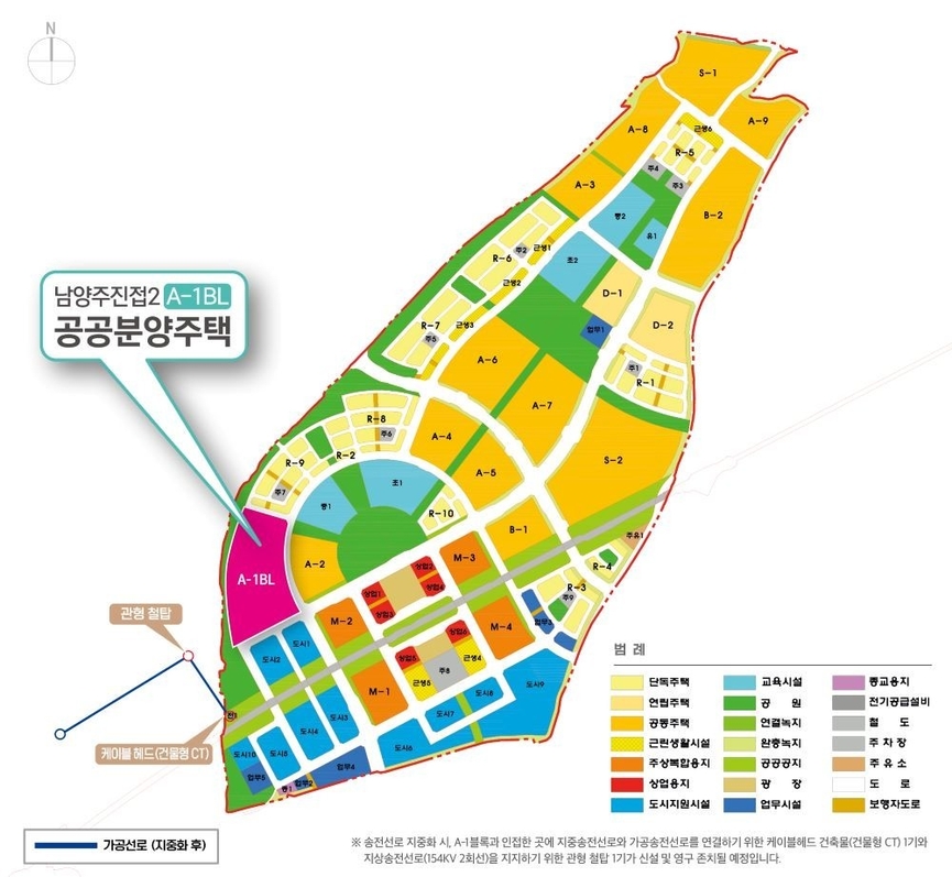 남양주진접2 A-1블록 토지이용계획도.