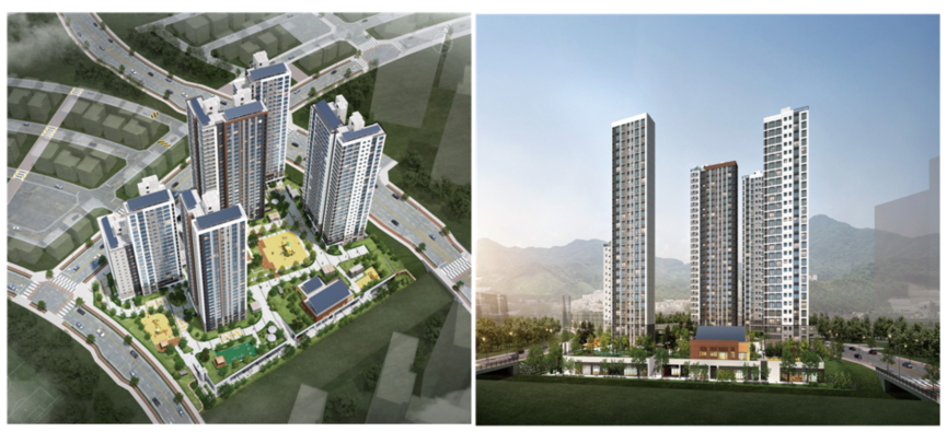 남양주진접2 A-4블록 단지조감도·투시도.