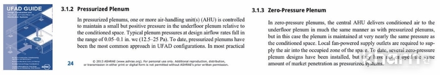 ASHRAE UFAD GUIDE 2013 & Pressurized Plenum(3.1.2) & Zero-Pressure Plenum(3.1.3).