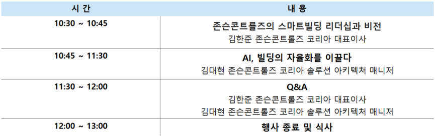 간담회 행사 일정표.