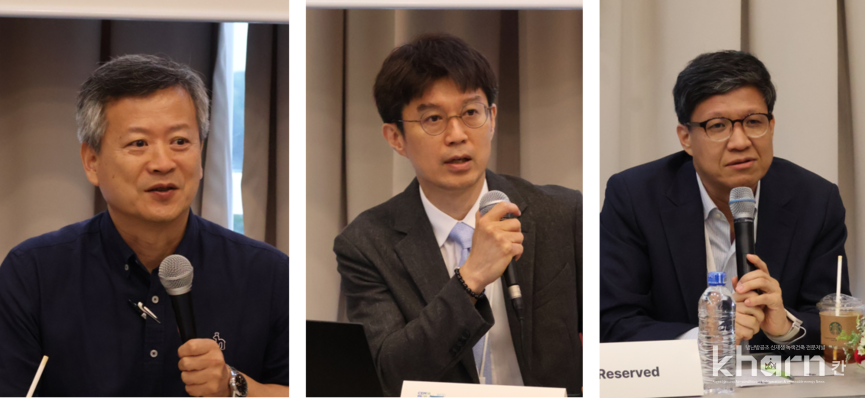 정지환 부산대학교 교수, 송찬호 한국기계연구원 센터장, 박기준 한국전력연구원 랩장(좌부터)