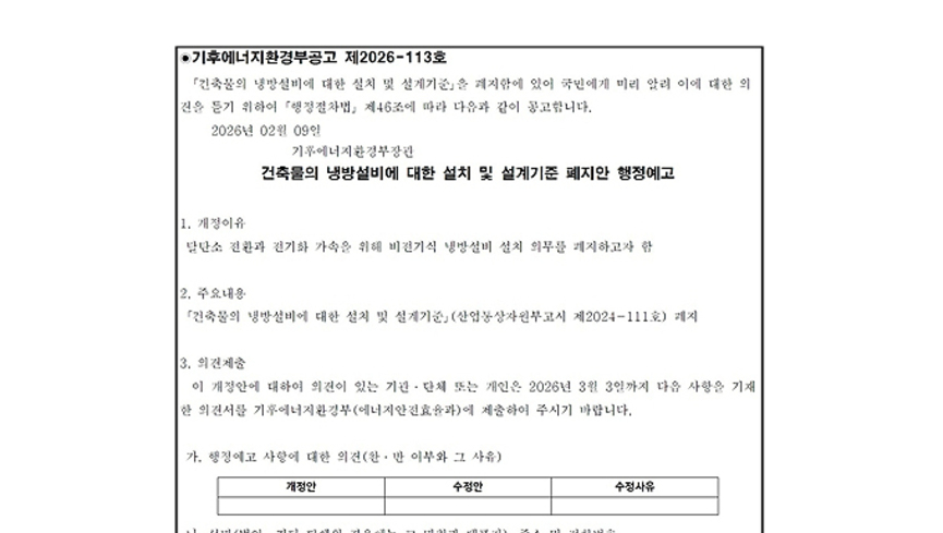 비전기식 냉방기 보급 의무화 폐지 ‘반대’