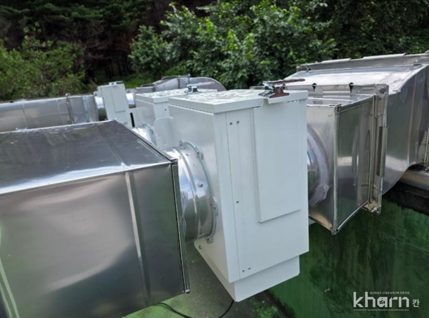 BLS 조리흄제거기 청송여고 외부 설치..